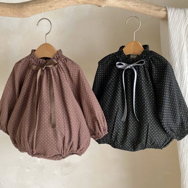 淡雅點點緞帶包屁衣
