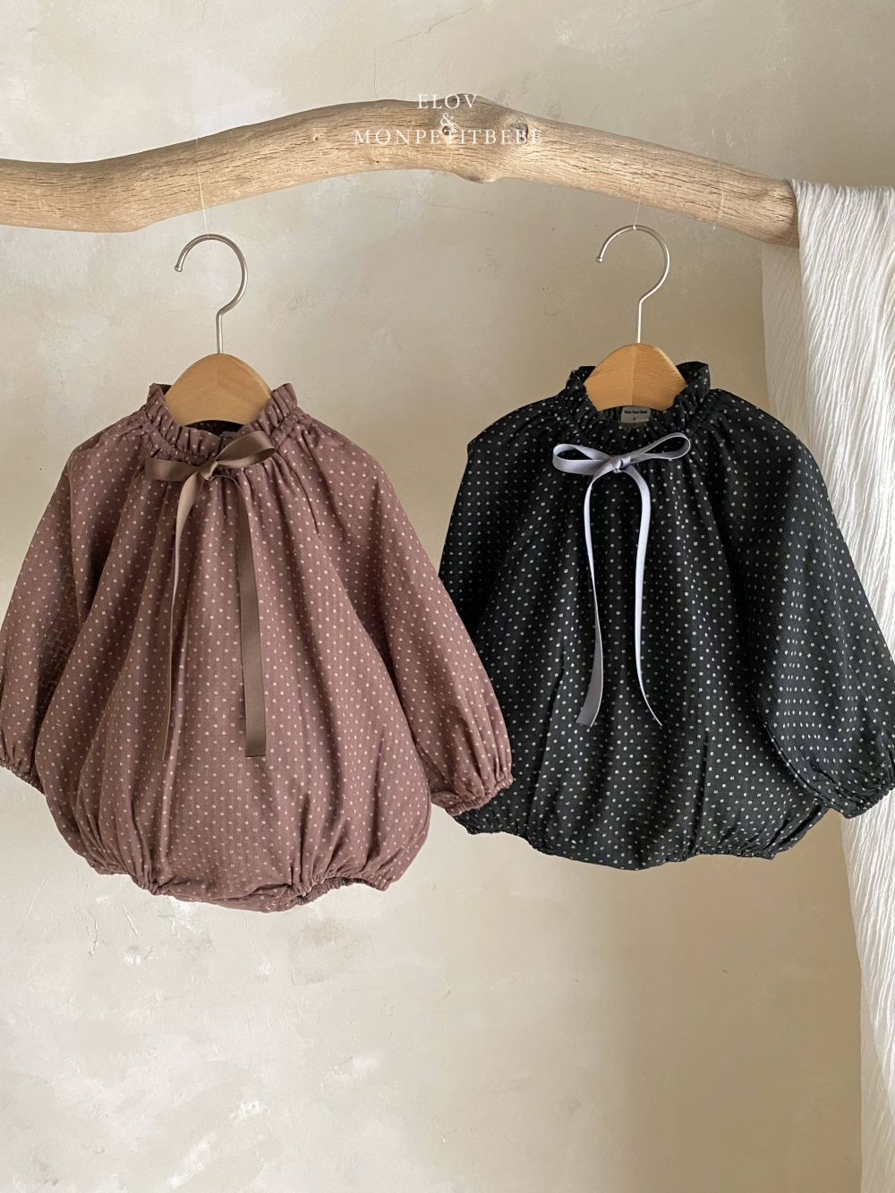淡雅點點緞帶包屁衣