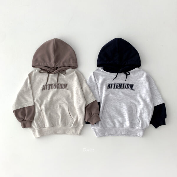 Attention撞色連帽T