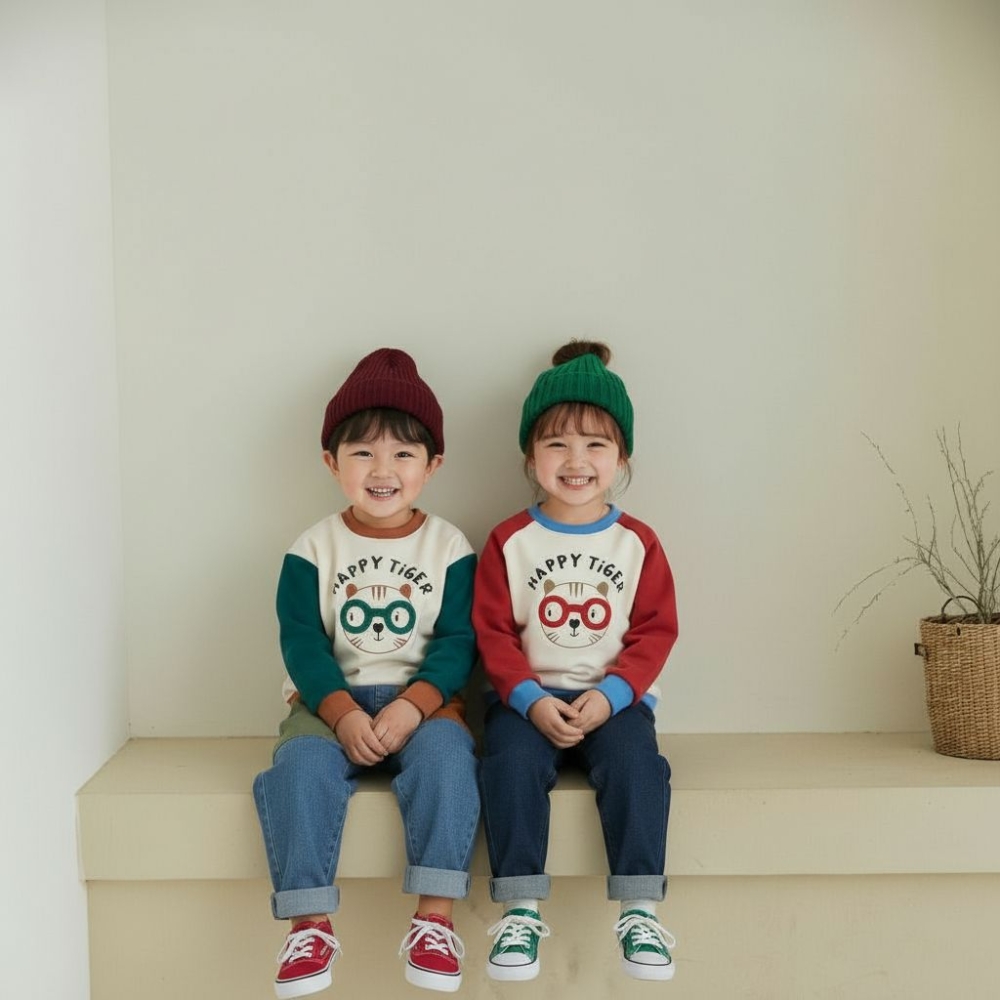 近視老虎拼接上衣