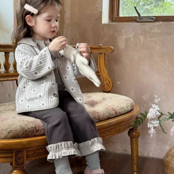 小白花鋪棉外套