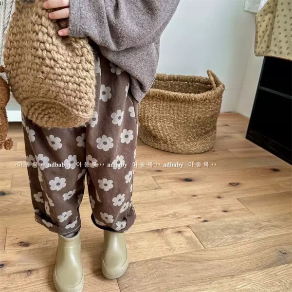 可愛小花長褲
