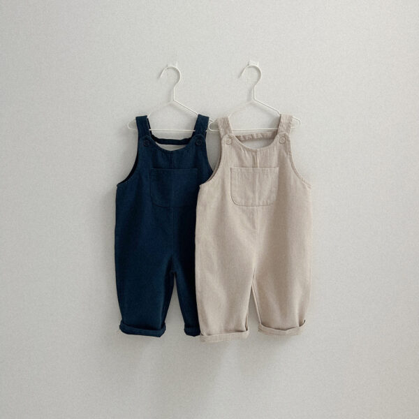 簡約小口袋設計吊帶褲