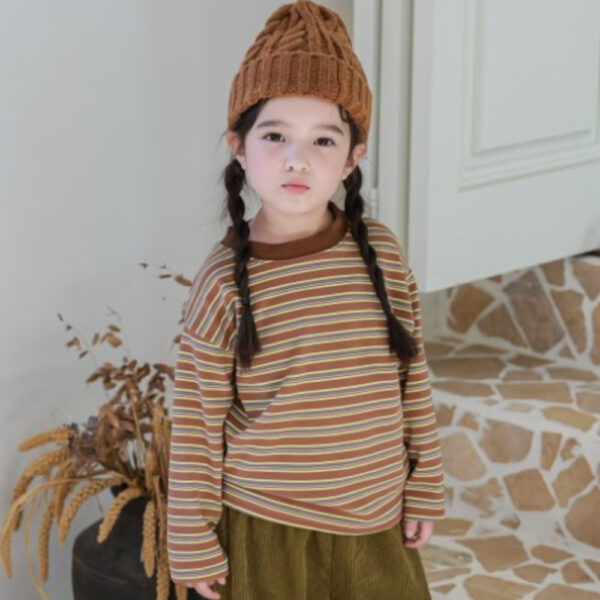 簡約圓領條紋上衣