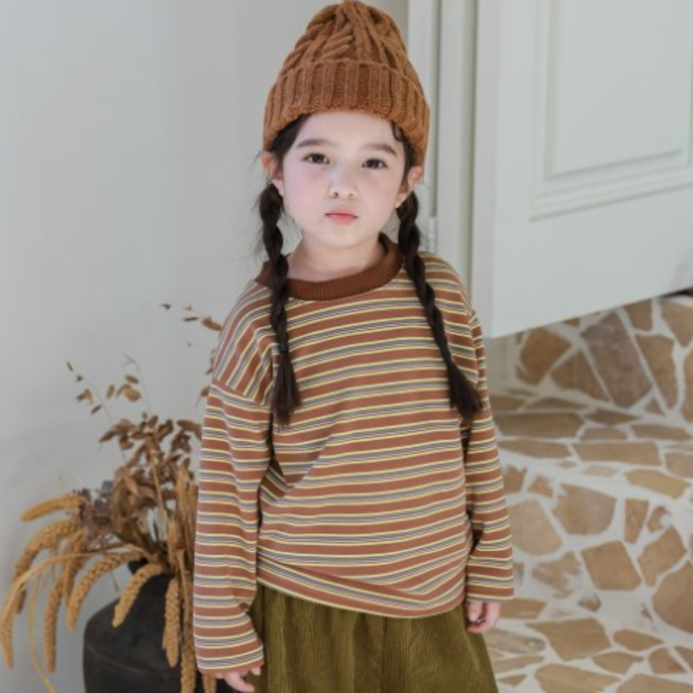 簡約圓領條紋上衣