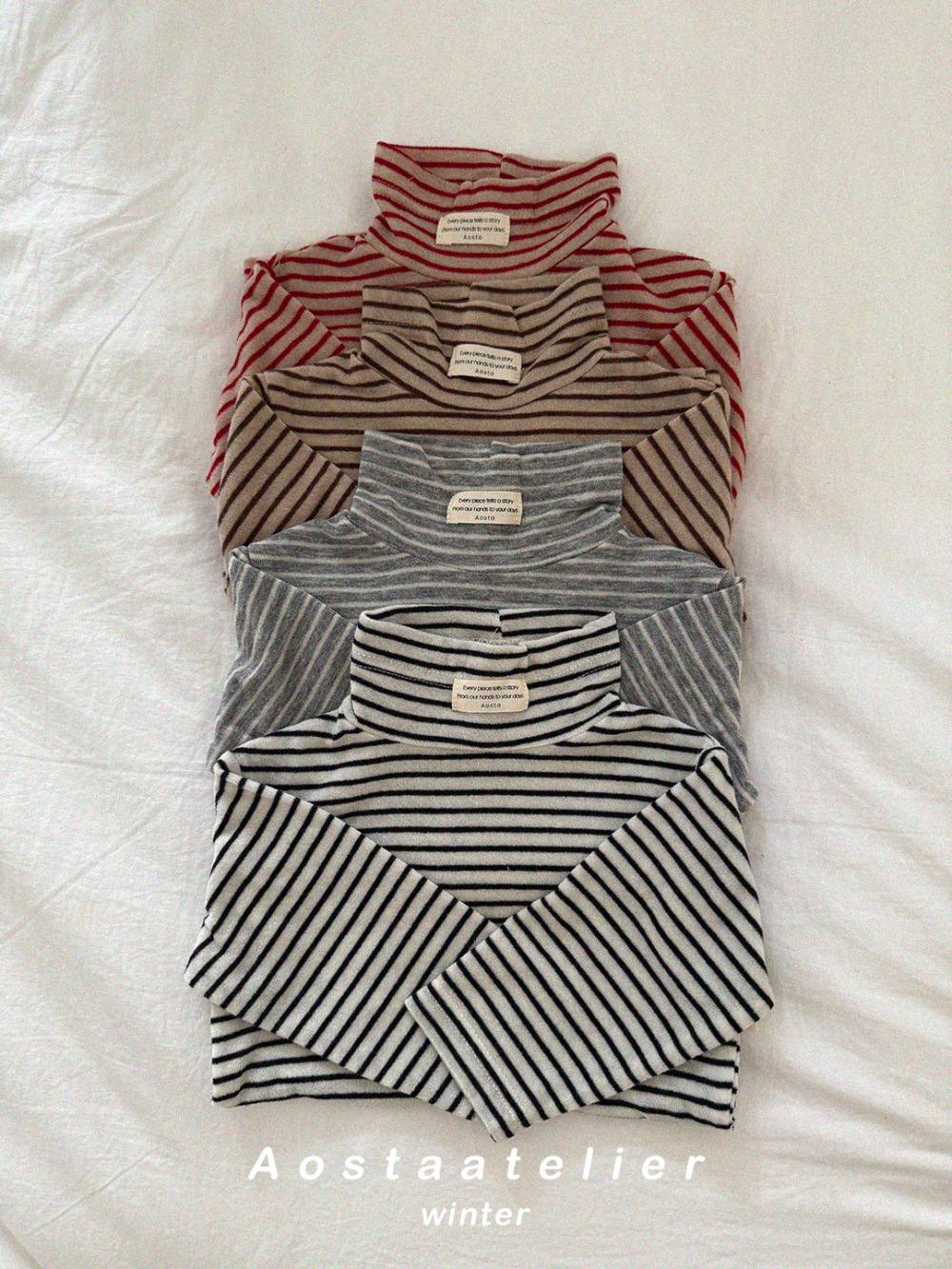 百搭條紋高領上衣