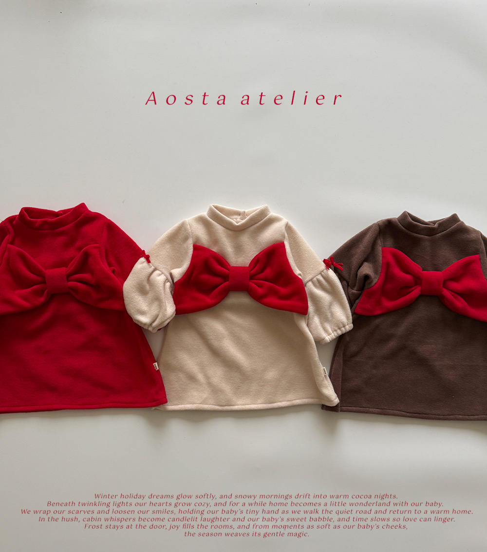 紅蝴蝶結甜美洋裝