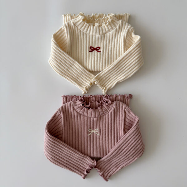 高領蝴蝶結上衣