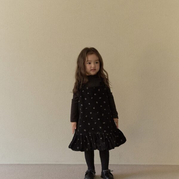 小花燈芯絨背心裙