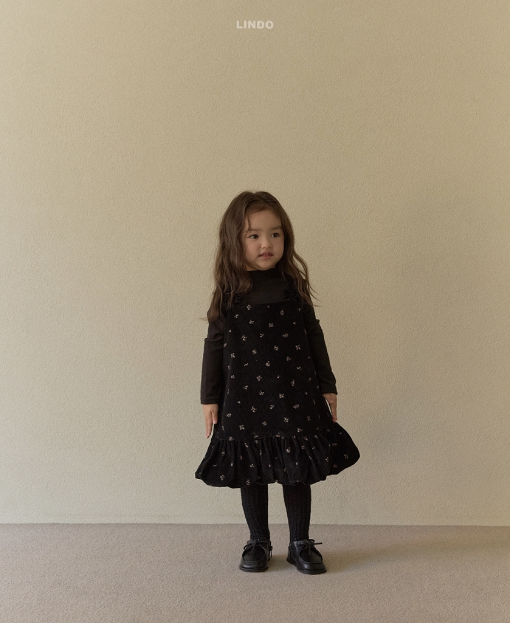 小花燈芯絨背心裙