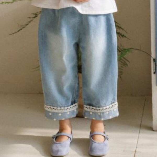 點點可愛蕾絲牛仔褲