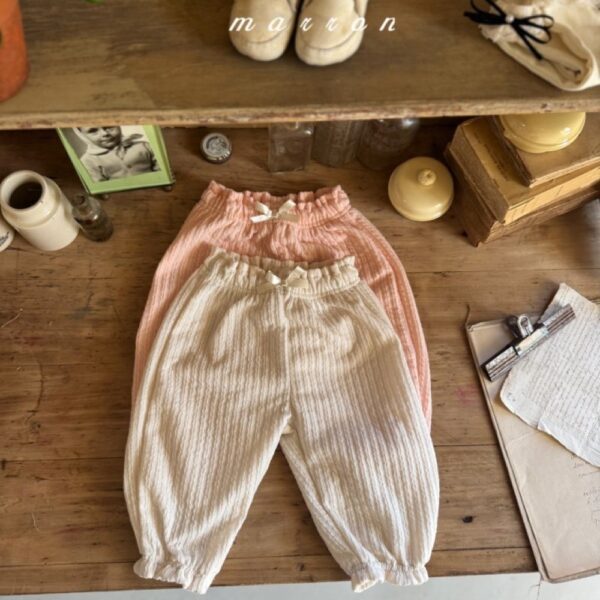 ImageDrain-20260119T053108.665Z 可愛小蝴蝶結坑條縮口褲