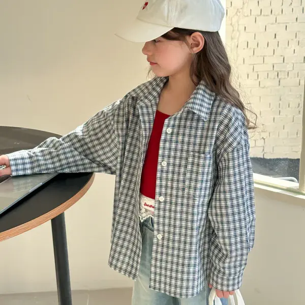 IMG_8956 薄款寬鬆格子襯衫